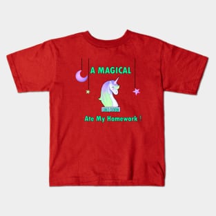 A magical unicorn ate my homework Kids T-Shirt